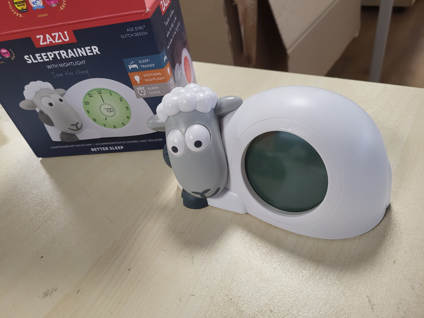 250424 - ZAZU Orë Sam the Lamb për Trajnim Gjumi, Orë Alarmi me Ndriçim, shkëlqim i rregullueshëm, fikje automatike