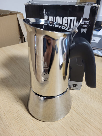 208992 - BIALETTI Venus - Makinë për Kafe me Dorezë Kundër Djegies, e Përshtatshme për Induksion, Kapacitet 4 Filxhanë (170ml), Materiali Çelik Inox