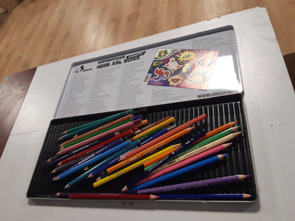 266448 - Lapsa me Ngjyra JOLLY Supersticks Kuti XXL Versioni 1 për Festa për Fëmijë, Lapsa me Ngjyra rezistentë ndaj thyerjes dhe jo-toksikë, Prodhuar në Austri, 48 lapsa