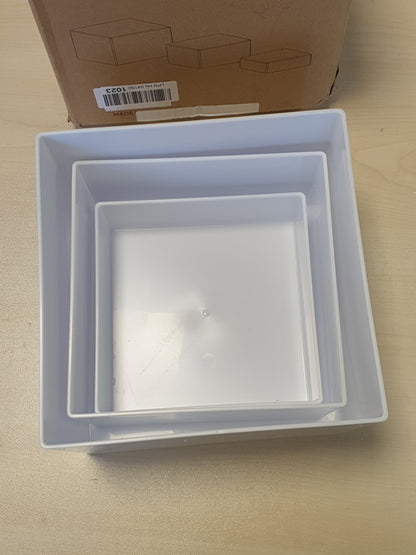 215399 - LIFEWIT Stendë ekspozimi për bufe me aperitivë, set prej 3 (20/18/15 cm) prej plastike për torta, ëmbëlsira, koleksione, bizhuteri.