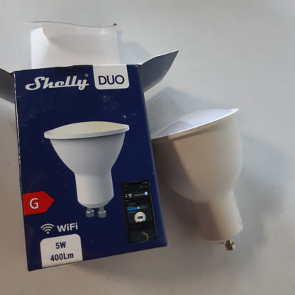 167869 - SHELLY - Llambë LED Duo Smart Home, me Errësim GU10, i Kontrollueshëm Nga Aplikacioni, 5W, 400LM, 100-240V AC, E Pajtueshme me Alexa dhe Google Home, E Bardhë e Ngrohtë dhe e Ftohtë