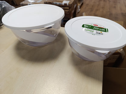 227634 - SNIPS Set me 2 tasa sallate me kapakë, Kapacitet 3 + 5 L, E bardhë, Prodhuar në Itali, pa BPA