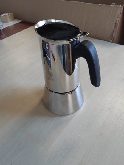 255584 - BIALETTI Venus Induction, Makinë kafeje Espresso prej çeliku inox, e përshtatshme për të gjitha llojet e sobave, 10 gota (460 ml), Alumini, Argjend