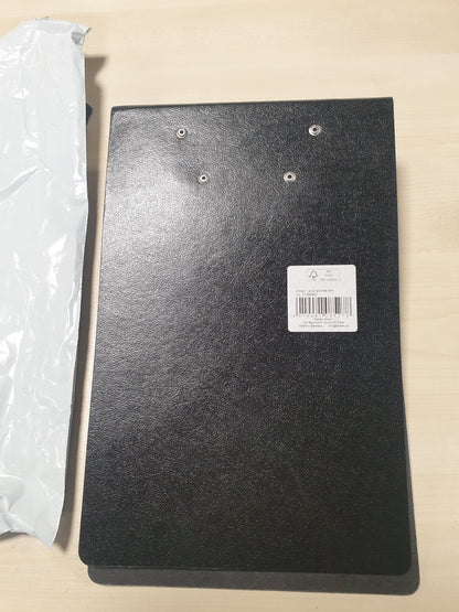 269252 - FALKEN Dosje kartoni origjinale, format special, e ngushtë 5 cm, DIN A5 horizontalisht, e zezë, për deklarata bankare, dosje me unaza, e certifikuar Blue Angel