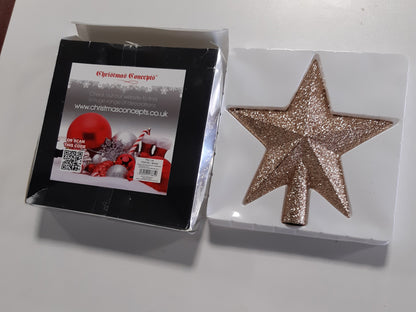 201581 - CHRISTMAS CONCEPTS® Dekorim për Pemën e Krishtlindjeve në Formë Ylli me Shkëlqim, Madhësia 20cm, Ngjyra Shampanjë