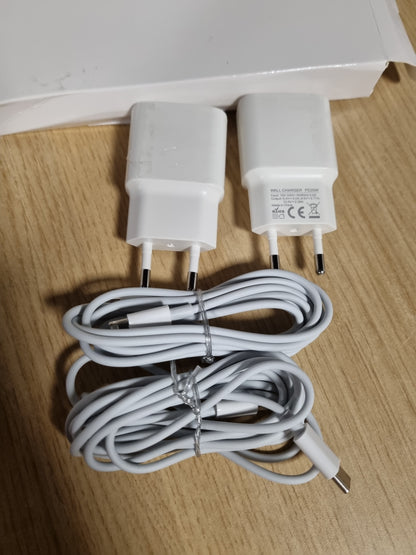 269138 - Karikues i shpejtë për iPhone 14/14 Pro/14 Pro Max/14 Plus/13/12/11/SE/Mini/X/XS/XR, 2 kabllo Lightning, 2 karikues USB-C 20W me prizë muri (2M)