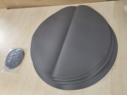 262861 - Shtroje Myir JUN, Set prej 4, të lahet, të rrumbullakëta, Ø 38cm, me dy anë, jo-rrëshqitëse, lëkurë artificiale, Gri Bezhë
