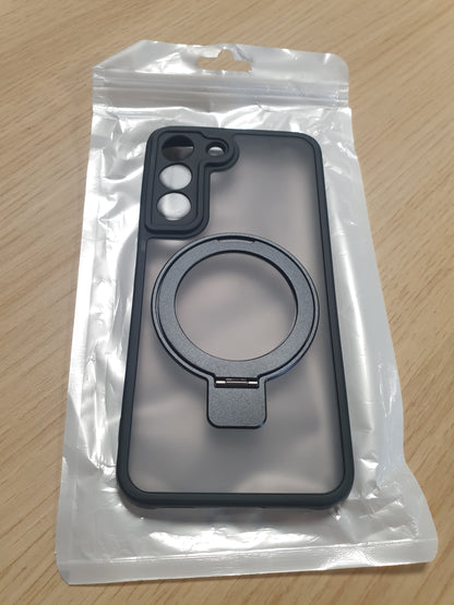 267224 - Meeter Mbrojtëse për Samsung Galaxy S22 me MagSafe, Unazë Mbështetëse Magnetike, Mbrojtëse Telefoni Rezistente ndaj Goditjeve, e Zezë