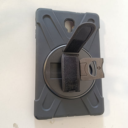 268780 - GERUTEK MBËSHTJELLËSE KUNDËR RËNIES PËR TABLETIN SAMSUNG GALAXY TAB A 10.5" (SM-T590/SM-T595), MBËSHTJELLËSE E FORTË ME MBËSHTETËSE RROTULLUESE, RRIP DORE/SUPI, REZISTENTE NDAJ GODITJEVE, E ZEZË