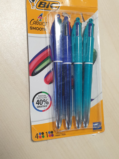 268798 - BIC Stilolapsa të lëmuar dhe tërheqës me 4 ngjyra, majë 1 mm, pako me 5 copë