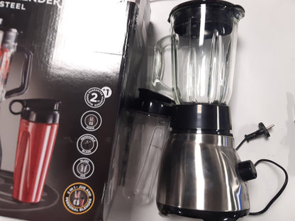 162173 - RUSSELL HOBBS Blender i Elektrik, 600W, 2 Shpejtësi, me Shishe Uji dhe Funksion Pulsi, Tas Qelqi 1.5L, i Sigurt për Lavastovilje, Copëtues me 4 Tehe Çeliku Inox, Modeli 23821-56