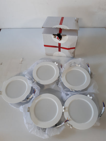 205686 - BKLICHT - Set prej 5 Dritare LED të Inkasuara 230V, e Bardhë Neutrale, Qarkulluese 6W 660lm secila, Madhësi Prerjeje 80mm, 120x28mm (Diametër x Lartësi), Drita Tavani e Sheshtë