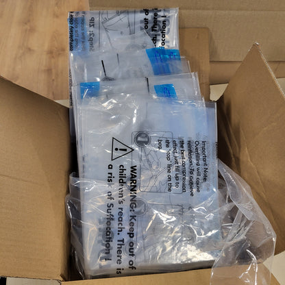 248035 - Amazon Basics Qese Ruajtjeje me Kompresion me Vakum me Pompë Dore, Pako me 6 copë (2 x Madhësi Jumbo, 2 x Madhësi L, 2 x Madhësi M), Transparente