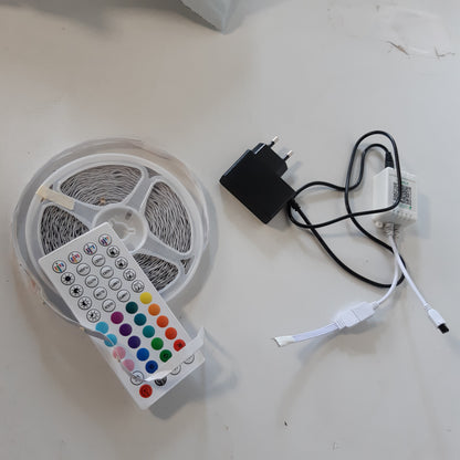 228827 - HOVVIDA SHIRIT LED 15M, 1X15M, 30 LED/METËR, SHIRIT LED 24V RGB, 450 LED, APLIKACION DHE TELEKOMANDË, SINKRONIZIM MUZIKOR, MODALITET KOHËMATËSI, PËR DHOMË GJUMI, DHOMË LOJËRASH, FESTË, FESTIVAL