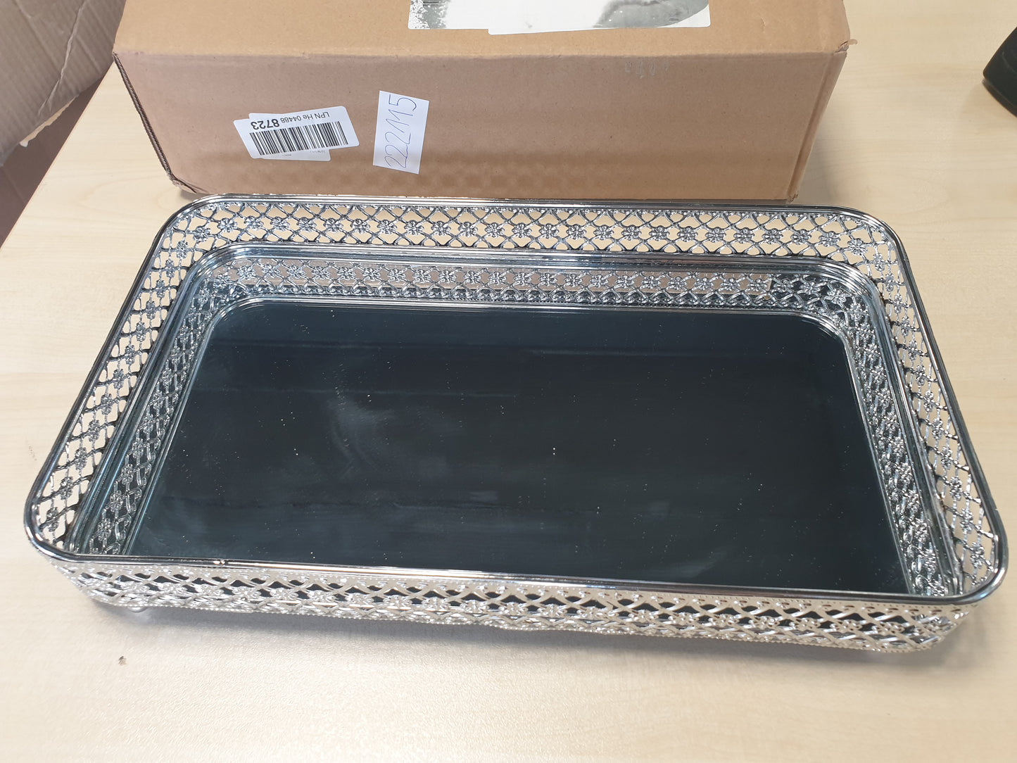 222115 - BSTKEY Ndarje për Pasqyrë Kozmetike, 35x20 cm, Organizator për Banjën dhe Dhomën e Gjumit, Argjend