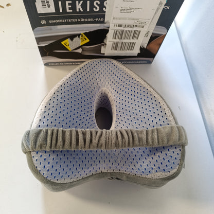 223695 - ORTHOBLOCK Jastëk gjuri me udhëzues për kujdesin shëndetësor, mbulesë kadifeje, jastëk ftohës, mbështetje gjuri, shkumë memorie, Gri