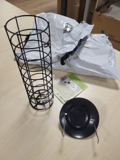 216757 - Corrie Black Mbajtëse topash dhjami, 23.5 cm, Metal rezistent ndaj motit, Kapak i lëvizshëm