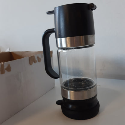 219790 - NERTHUS Kavanoz mjalti FIH 1479 350 ml, Dispensues qelqi me bazë silikoni, pa BPA, Dispensues me buton, i lehtë për t’u mbushur dhe pastruar, transparent