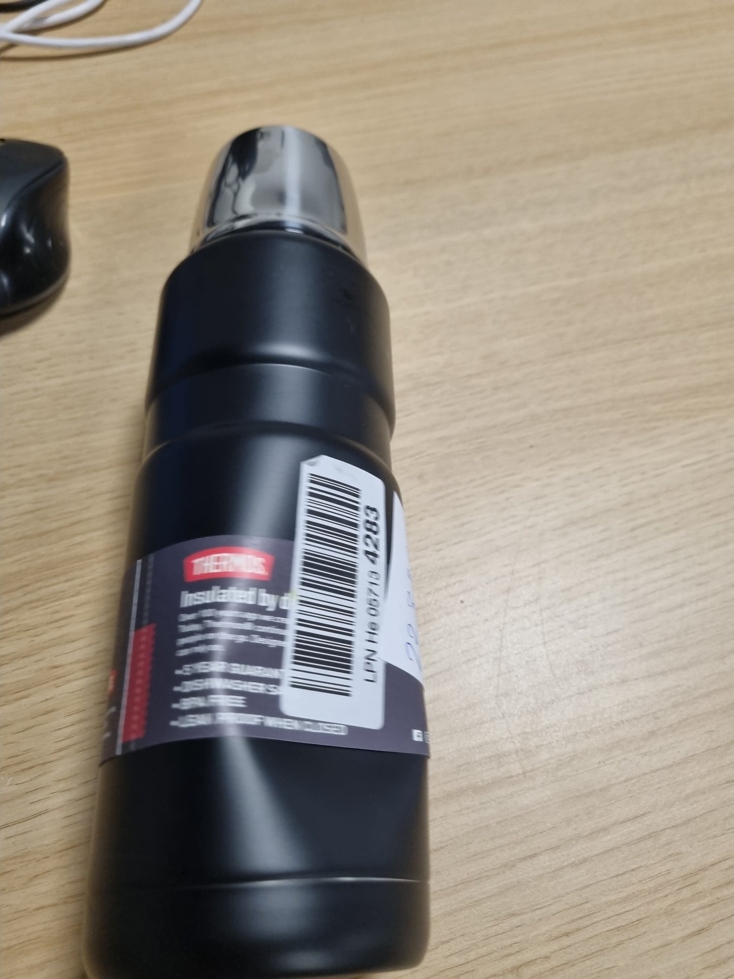 223366 - KING Termos shumëfunksional prej çeliku inox 470ml, e zezë mat
