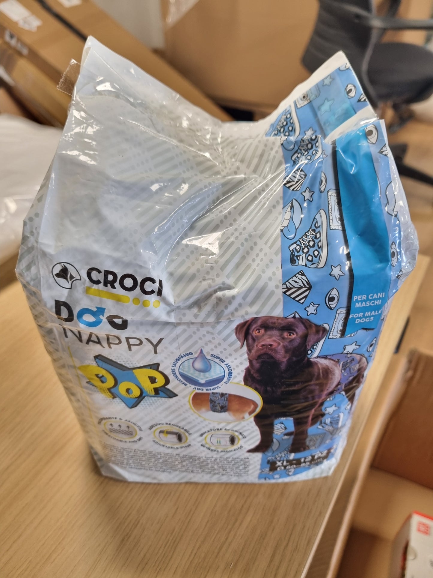 168419 - CROCI Pelenë për Qen Meshkuj Pop XL, Ø 60 – 85 cm, Pako 12 Njësi – 480 g