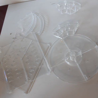 168482 - AMEITECH Organizues Grimi, Mbajtës Bizhuterish e Rregullueshme 360 Gradë, 8 Shtresa Ruajtjeje, Materiale Crystal Clear