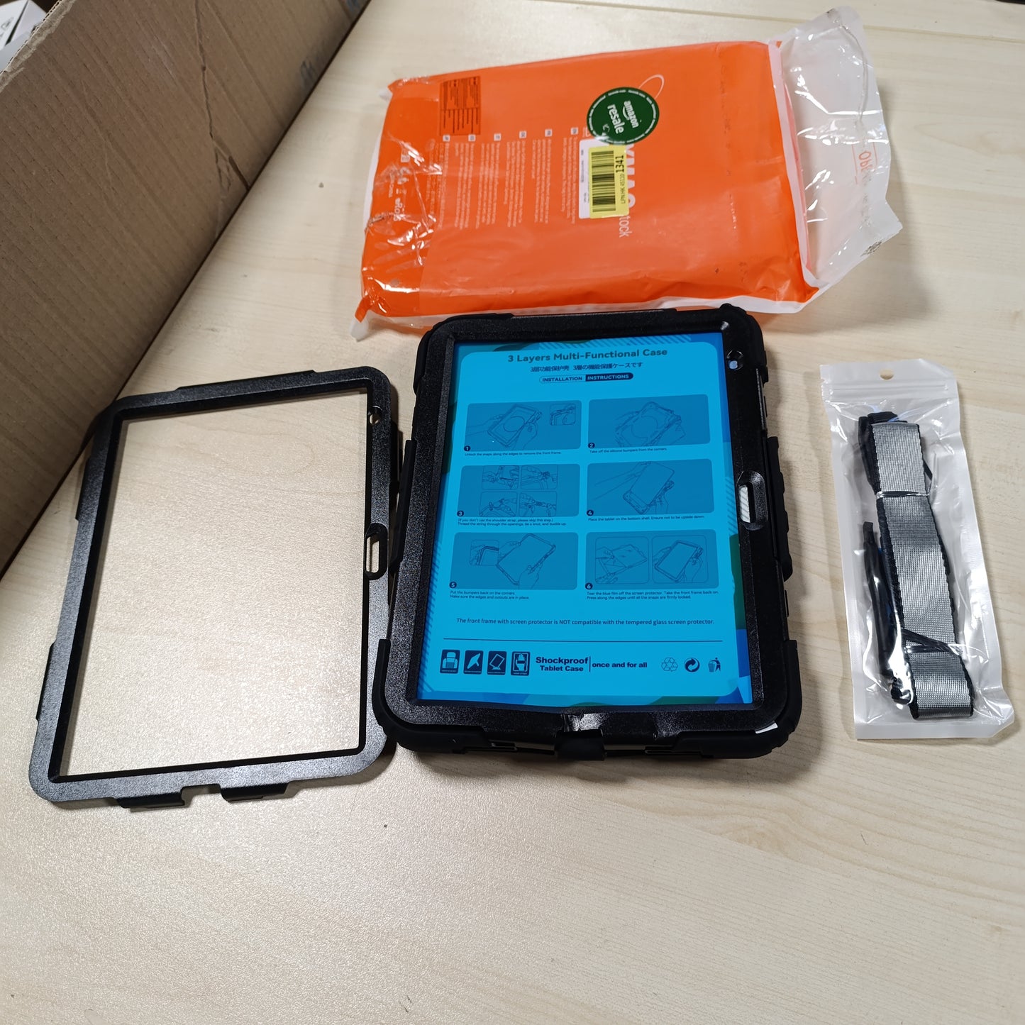 268775 - SEYMAC Mbrojtëse për iPad A16, 11-të/10-të 11/10.9 inç, mbrojtëse ndaj goditjeve, mbështetëse/rrip dore 360°, mbajtëse stilolapsi, e zezë