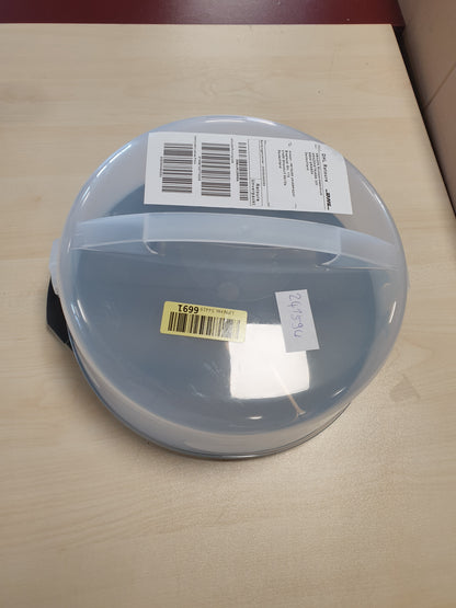 241594 - XAVAX Kuti transporti për tortë e rrumbullakët me kapak, diametër 31.5 cm, lartësi e brendshme 8 cm, me ndarës fetash, pjatë antracit, transparente