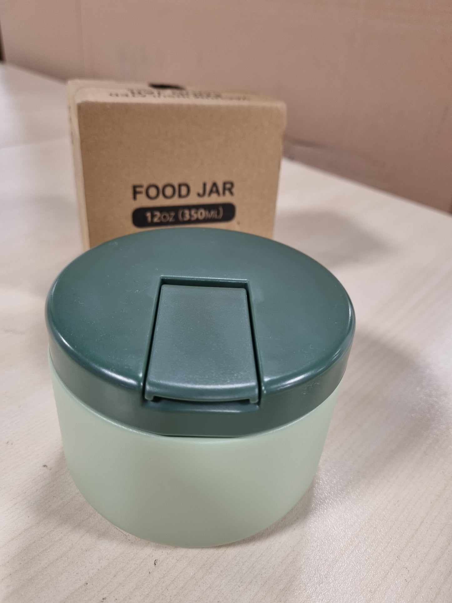 219303 - ITSLIFE Enë ushqimi e izoluar prej çeliku inox, 350ml, e papërshkueshme nga rrjedhjet, me kapak me tokëz, grykë e gjerë, jeshile