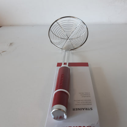 227831 - KITCHENAID Merimangë/Skimmer prej çeliku inox për skuqje të thellë, Qershi e kuqe