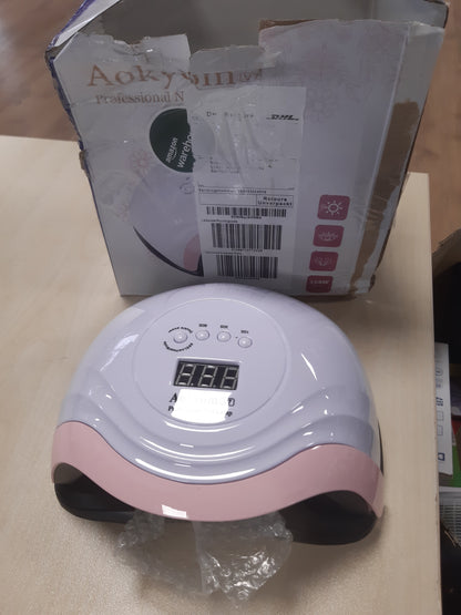 246513 - AOKYOM Tharëse thonjsh 168W UV LED Llambë Profesionale me Ekran LCD dhe Sensor Inteligjent për Thonjtë e Duarve/Këmbëve.