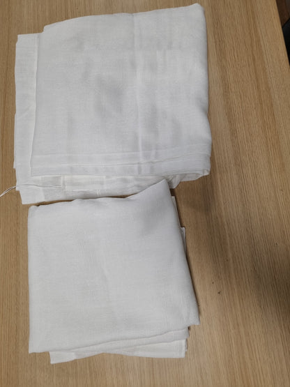 240311 - MYSKY HOME Perde të Shkurtra me Pamje Liri për Dhomën e Ndenjes, Set me 2, 145 x 140 cm, Stil Natyral, i Bardhë
