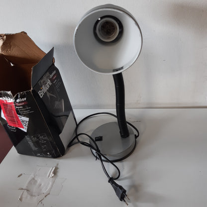 224431 - BRILLIANT Llambë Tavoline për Fëmijë Gri, Krah Fleksibël, Çelës me Ndërprerës, Prizë E27, E pajtueshme me LED, Llambë Moderne Leximi