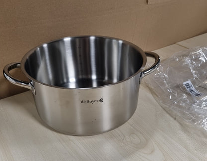 217254 - PRIM'APPETY Ena për tenxhere prej çeliku inox 24 cm, Pa PFAS, Çelik inox 18/10, Bazë e trashë magnetike