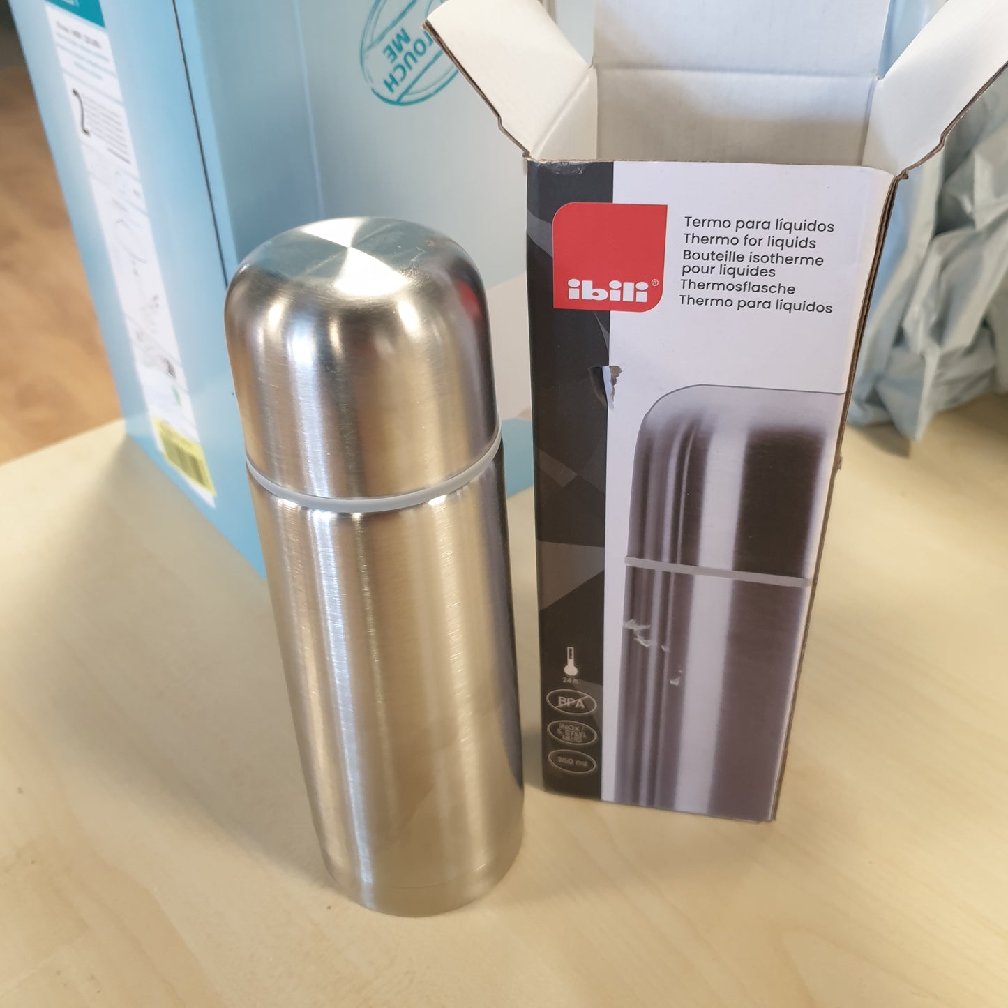 242735 - IBILIS Termos 350 ml prej çeliku inox, argjend, 21 x 7 x 7 cm