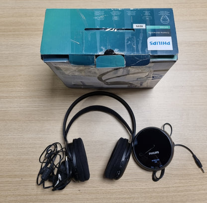 85955 - PHILIPS AUDIO - Kufje HiFi mbi Vesh, Modeli SHC5200/10, pa Tel me Drejtues 32mm, Transmetim FM, Shirit Koke Vetërregullues, Dizajn i Lehtë, i Rikarikueshëm në Ngjyrë të Zezë