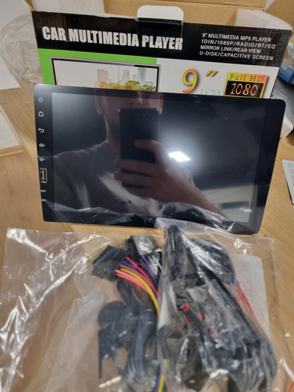 267850 - HIKITY Radio makine FM/AM CarPlay 1 DIN Android Auto me ekran me prekje 9 inç, Bluetooth, Thirrje pa duar, Lidhje me pasqyrë, EQ, SWC, Kamerë prapa