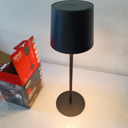223560 - BRILONER - Llambë Tavoline LED Pa Tel IP44 me Kontroll me Prekje, e Errësueshme, 11x34.5 cm, e zezë.