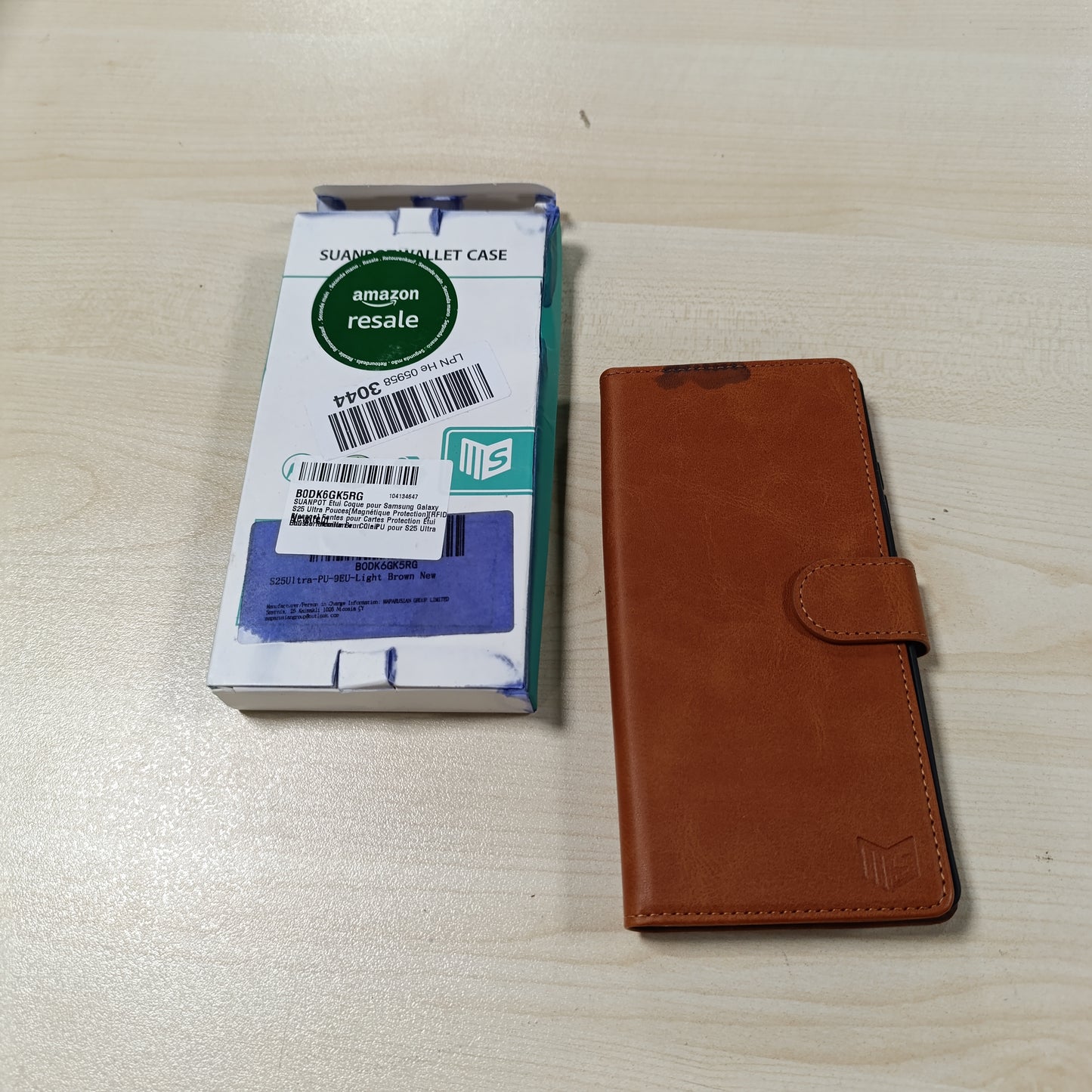 268662 - MBROJTËSE SUANPOT PËR SAMSUNG GALAXY S25 ULTRA [MBROJTJE MAGNETIKE][BLLOKIM RFID] VENDE KARTASH, MBROJTËSE PORTOFOL PREJ LËKURE PU PREMIUM PËR SAMSUNG S25 ULTRA, NGJYRË KAFE E ÇELËT