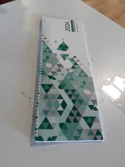 266996 - ZETTLER Kalendar tavoline Giganta XXL jeshil 2024, format 42.2 x 14.8 cm, kalendar mujor me hapësirë për shënime