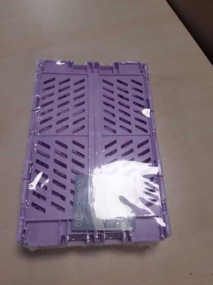 253435 - Frepea Shportë Ruajtjeje me 2 Pjesë, Gri, Kuti të Vogla të Palosshme, E Fortë, Kuti Plastike Ruajtjeje, Shportë e Palosshme për Kuzhinë/Dhomë Fëmijësh/Zyrë (Vjollcë)