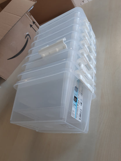 227828 - SmartStore 8x Kuti Ruajtjeje me Kapakë Classic 1.5L (20x15x11cm), Kuti Plastike të Sigurta për Ushqim, Garanci 10-Vjeçare