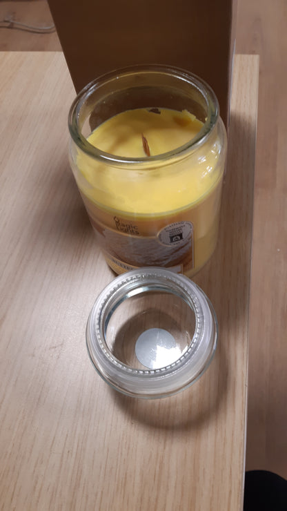224877 - MAGIC LIGHTS QIRI PREJ DRURI ME FITIL KËRCITËS, BISKOTA ME GJALPË VANILJE, 510G, KAVANOZ I MADH, I QENDRUESHËM, AROMATIK, PRODHUAR NË ITALI