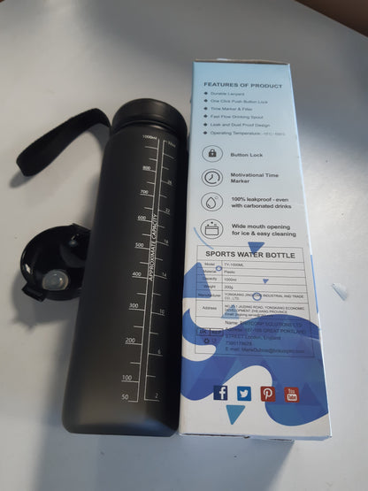 210415 - KOLLYKOLLA Shishe Uji Sportive 1L, me Kohëmatës dhe Filtër, Të Dyfishta Të Papërshkueshme nga rrjedhjet, Pa BPA, për Fëmijë, Shkollë, Çiklizëm, Fitnes, Yoga, Zyrë, Palestër