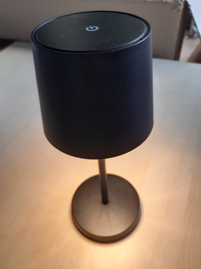 256228 - BRILONER Llambë Tavoline LED Pa Tel, Llambë Komodine me Prekje, USB-C, Dritë e Bardhë e Ngrohtë, 26x10.5 cm, E Zezë