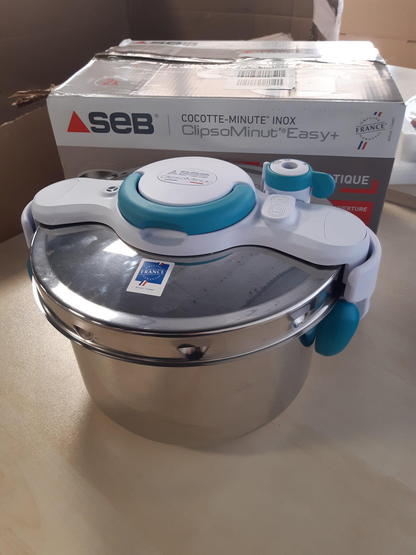 199033 - SEB ClipsoMinut'Easy+ Tenxherë me Presion prej Çeliku Inox, 7.5 L, 100 Receta, I Pajtueshëm me Induksionin, Doreza të Palosshme, Prodhuar në Francë P4904816