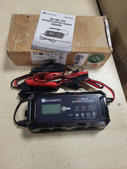 267887 - Karikues Baterie Makine 10A, 12V, për Bateritë Litium, për Makinë, Kamion, Motoçikletë, Kositëse Bari, Varkë