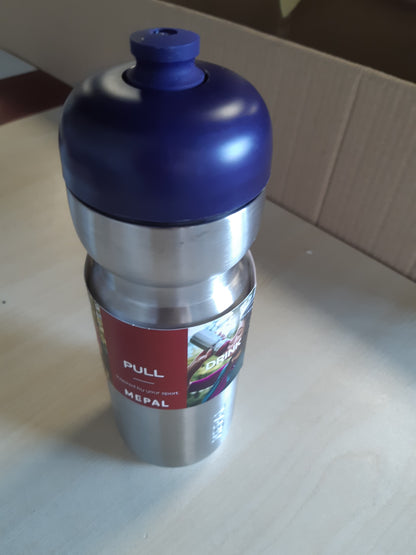 184684 - MEPAL - Shishe Sportive 800ml, e Papërshkueshme nga Rrjedhjet, Tërhiq dhe Hidrato, ndërtuar prej Çelik Inoks, Kapje me Një Dorë - Blu Mesnate