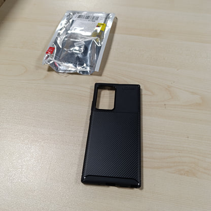 268882 - Samsung Mbulesë telefoni për Galaxy Note 20 Ultra, silikoni ultra i hollë, mbrojtëse ndaj gërvishtjeve, teksturë fibre karboni, e zezë