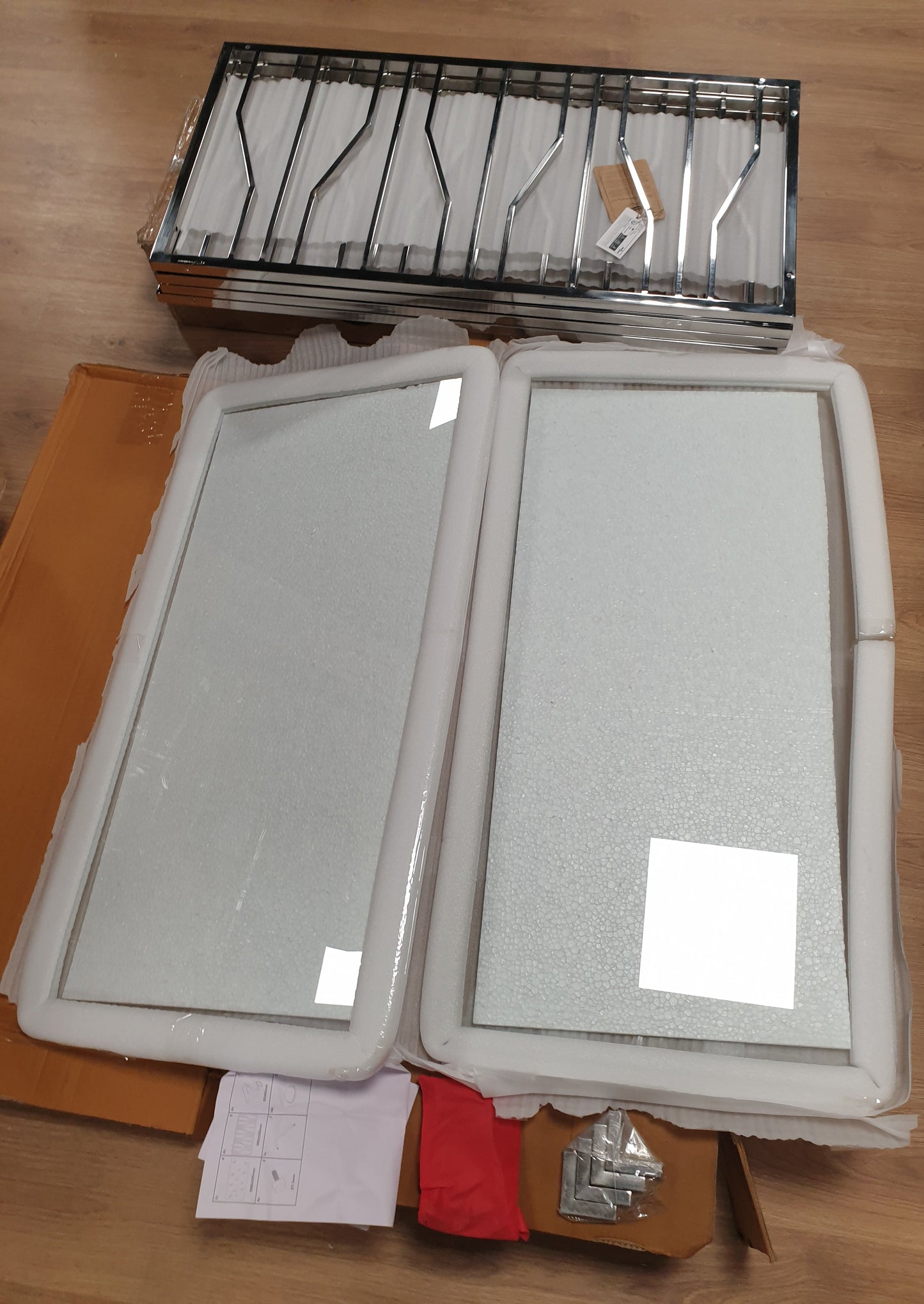 244519 - VIDAXL Tavolinë kafeje, 100x100x50 cm, prej çeliku inox dhe qelqi