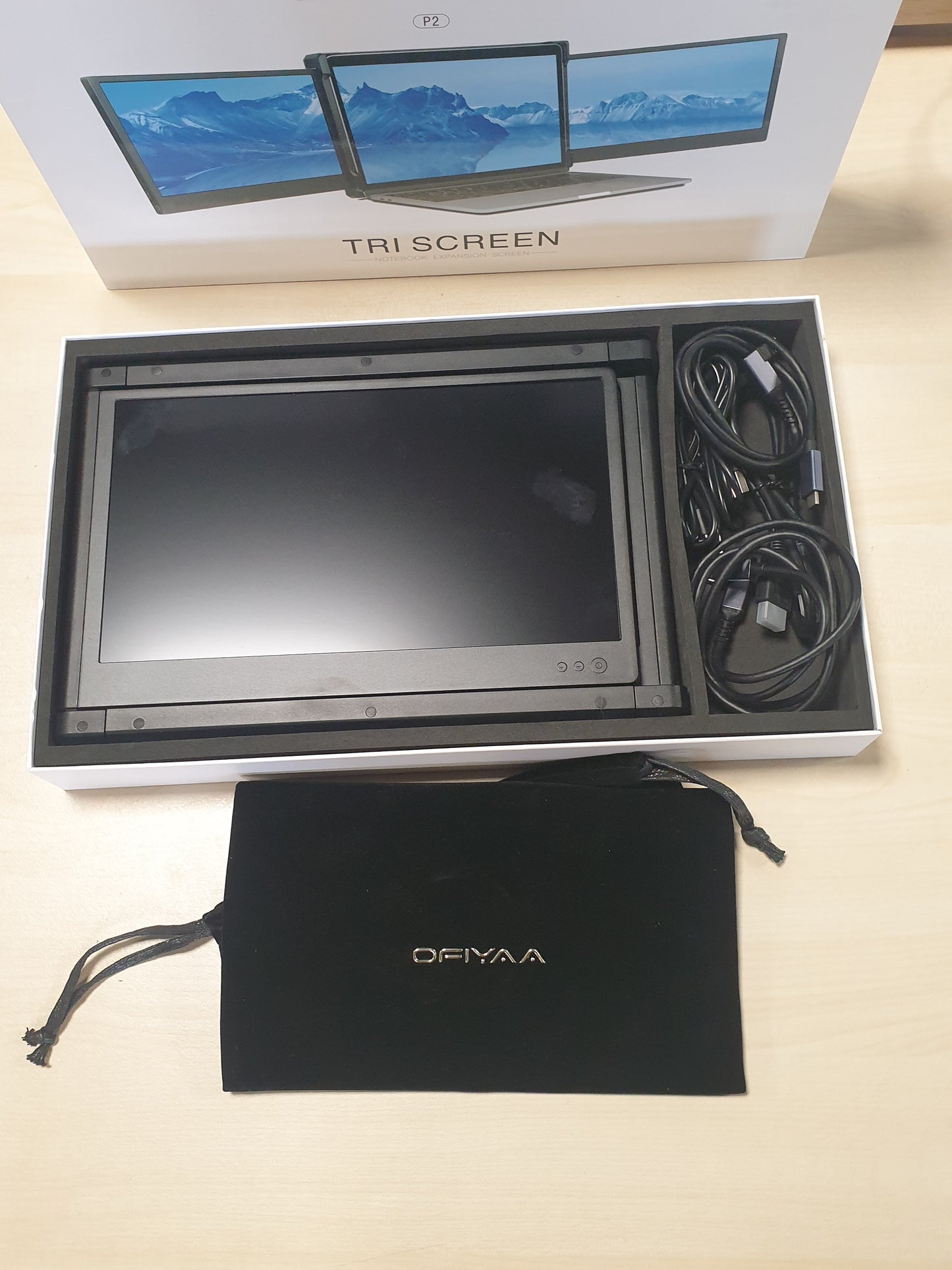 268860 - MONITOR PORTATIV OFIYAA P2, ZGJATUES EKRANI PËR LAPTOP, EKRAN I DYFISHTË 11.6 INÇ, 1080P FHD IPS, USB-A/TYPE-C/HDMI, ME 4 ALTOPARLANTË, PËR SWITCH/PS5, I PAJTUESHËM ME PC/NOTEBOOK MAC 13-16 INÇ